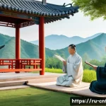 Home 18 중국 유교의 변천사 - A detailed historical scene depicting Confucius teaching his disciples in ancient Eastern Zhou China...